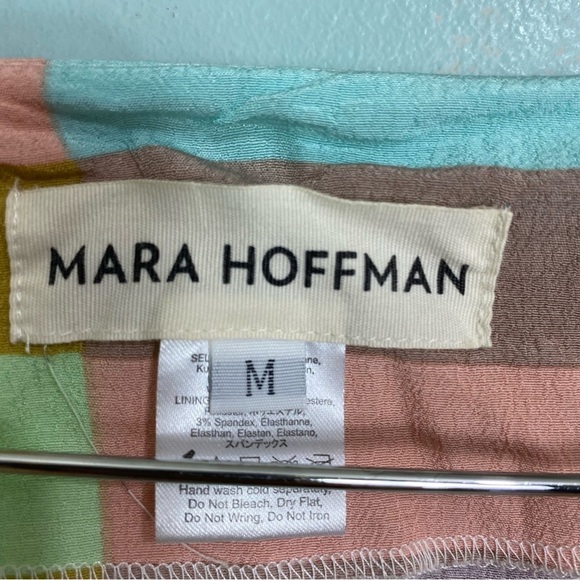 Mara Hoffman Pastel Flag Stripe Dress Mini‎ Kaftan Short Sleeve Pastel Sz M - Picture 3 of 6